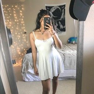 vintage Victoria’s Secret white lace slip